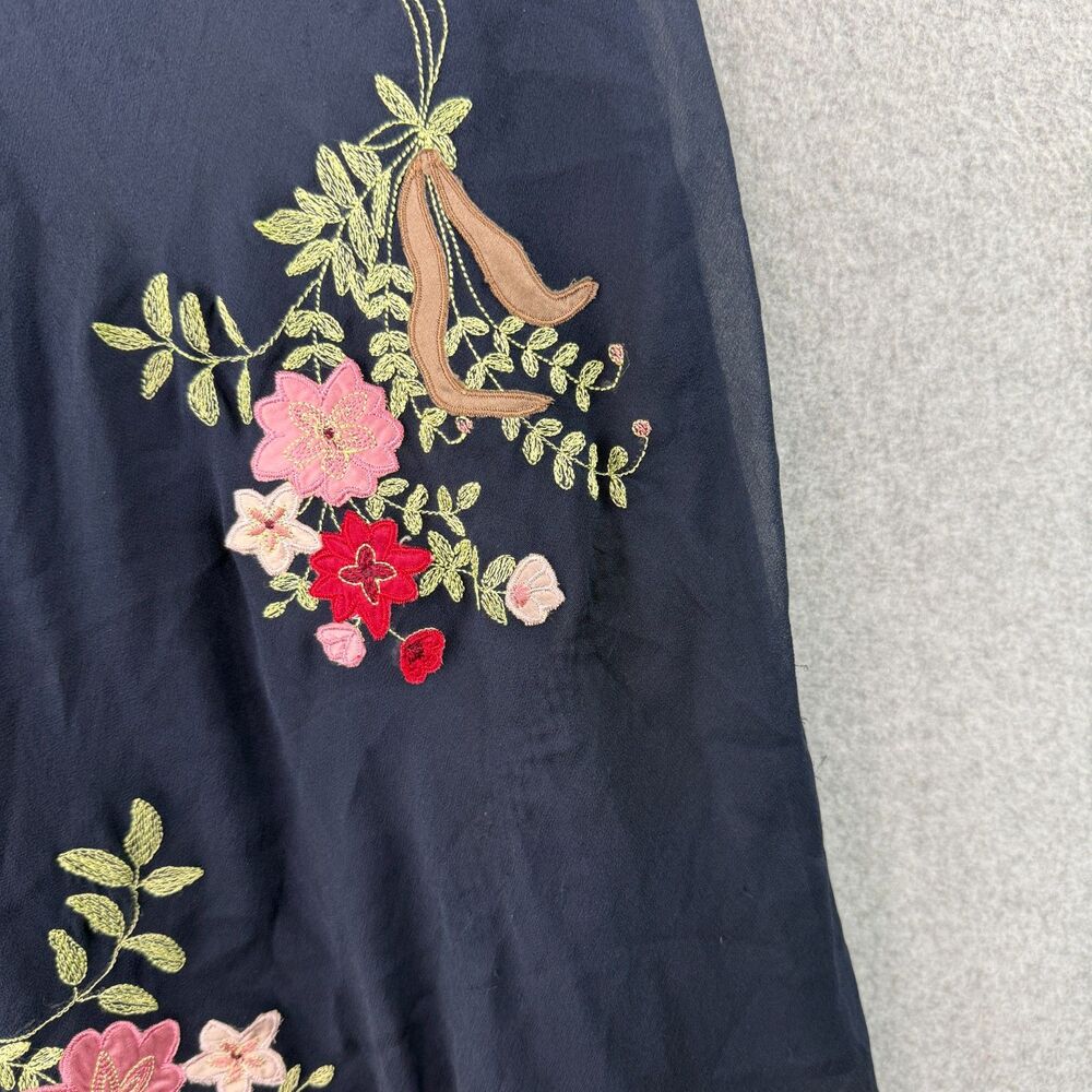 Robbie Bee 100% Blue Silk Slip Maxi Dress w/ Shawl Coquette Fairy Whimsy Core 8 - Picture 5 of 6